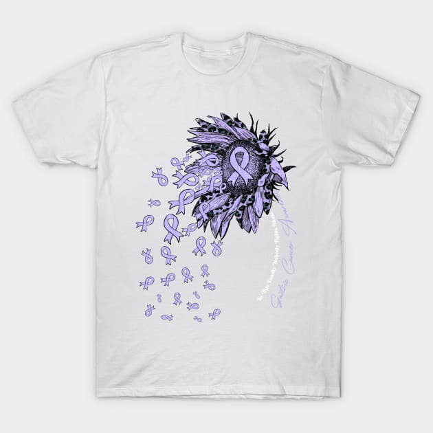 Gastric Cancer Awareness - sunflower nobody fights alone T-Shirt by Lewis Swope